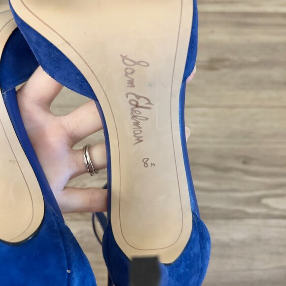 Sam Edelman Royal Blue Suede Harlow Pump Heels Size 8.5 - Picture 10 of 10